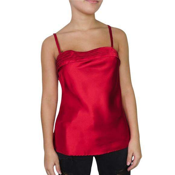 Y2k Sexy Cato Red Satin Cami Lingerie Top Small - Picture 1 of 4